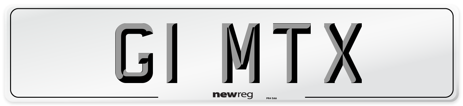 G1 MTX Number Plate from New Reg
